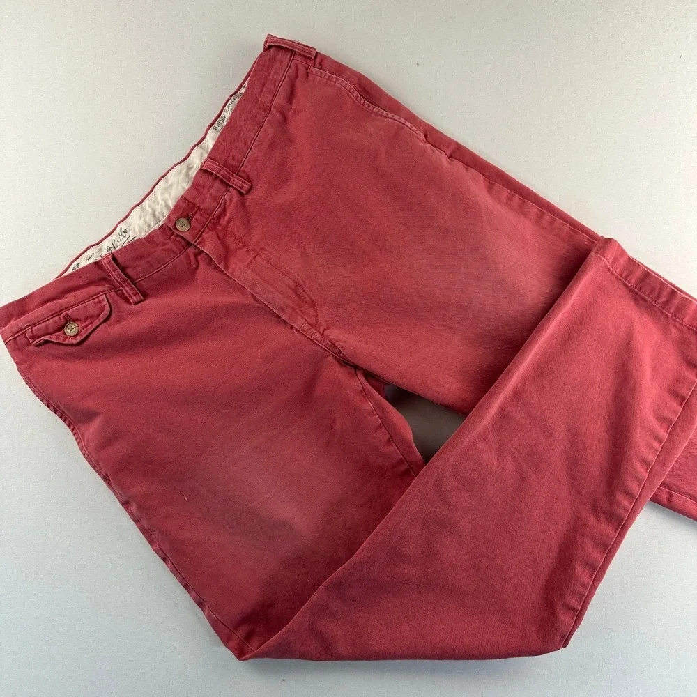 Vtg Polo Ralph Lauren Slim GI Fit Pants 36/32 Red Cotton Chinos Preppy Old Money